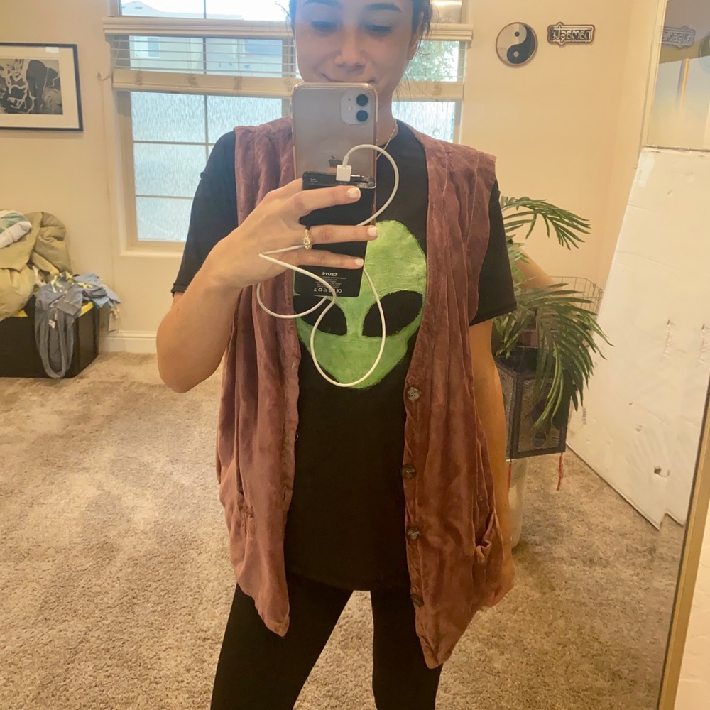 Velvet Dusty Rose Vest